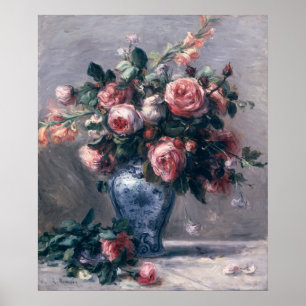 Pierre A Renoir Vase of Roses Poster