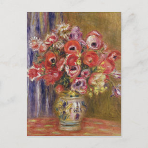 Pierre A Renoir Vase of Tulips and Anemones Postcard