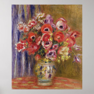Pierre A Renoir Vase of Tulips and Anemones Poster