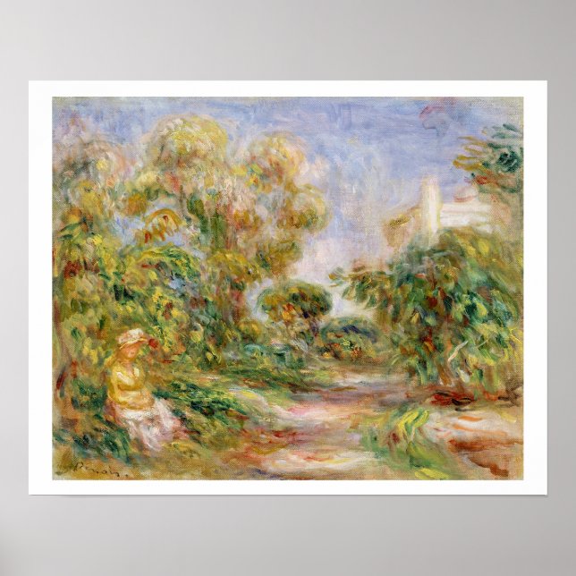 Pierre A Renoir | Woman in a Landscape Poster (Front)
