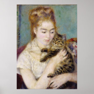 Pierre A Renoir   Woman with a Cat Poster