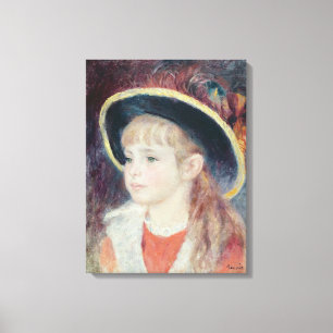 Pierre A Renoir Young Girl in a Blue Hat Canvas Print