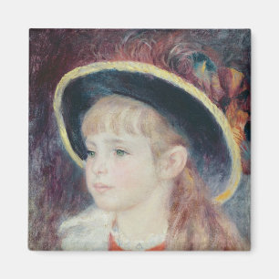 Pierre A Renoir Young Girl in a Blue Hat Magnet