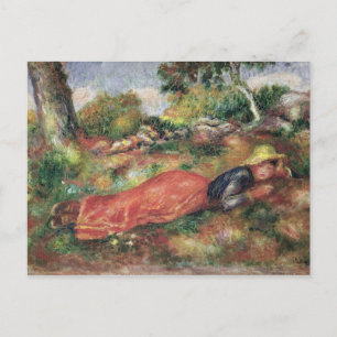 Pierre A Renoir Young Girl Sleeping on the Grass Postcard