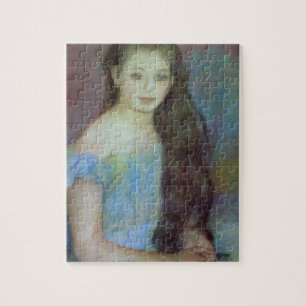 Pierre A Renoir Young girl with blue eyes Jigsaw Puzzle
