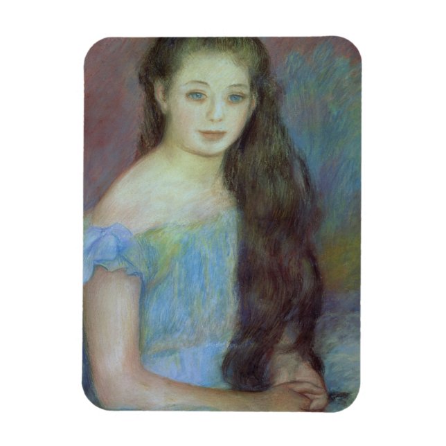 Pierre A Renoir | Young girl with blue eyes Magnet (Vertical)