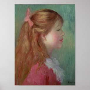 Pierre A Renoir Young girl with Long Hair Poster