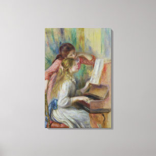 Pierre A Renoir   Young Girls at the Piano Canvas Print