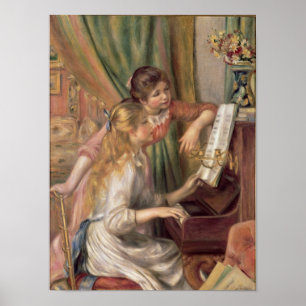 Pierre A Renoir   Young Girls at the Piano Poster