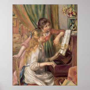 Pierre A Renoir   Young Girls at the Piano Poster