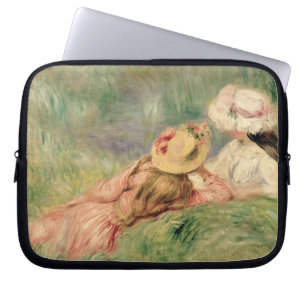 Pierre A Renoir Young Girls on the River Bank Laptop Sleeve