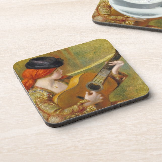 Pierre A Renoir | Young Spanish Woman w/ a Guitar Coaster (Left Side)