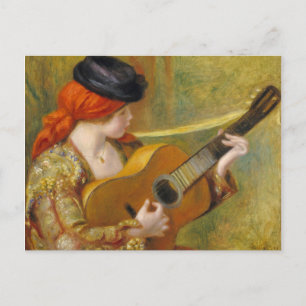Pierre A Renoir   Young Spanish Woman w/ a Guitar Postcard