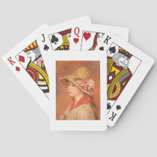 Pierre A Renoir Young Woman in a Hat Playing Cards