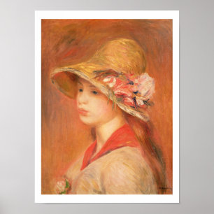 Pierre A Renoir Young Woman in a Hat Poster
