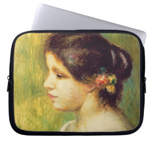 Pierre A Renoir Young Woman with Flowers at Ear Laptop Sleeve