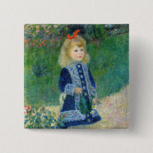 Pierre-Auguste Renoir - A Girl with a Watering Can 15 Cm Square Badge