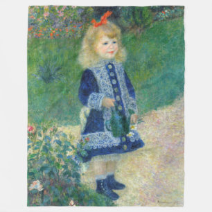 Pierre-Auguste Renoir - A Girl with a Watering Can Fleece Blanket