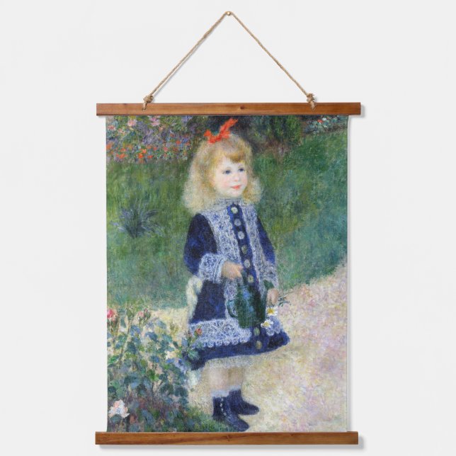 Pierre Auguste Renoir A Girl with a Watering Can   Hanging Tapestry (Front)