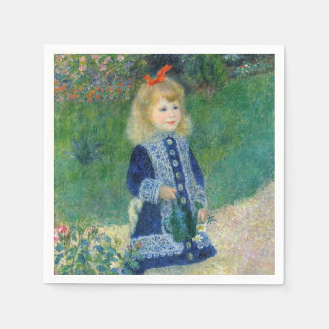 Pierre-Auguste Renoir - A Girl with a Watering Can Napkin (Front)