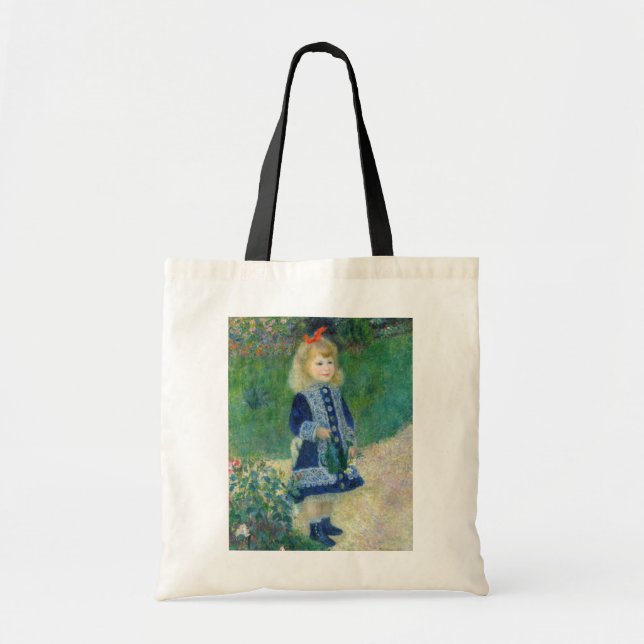 Pierre-Auguste Renoir - A Girl with a Watering Can Tote Bag (Front)
