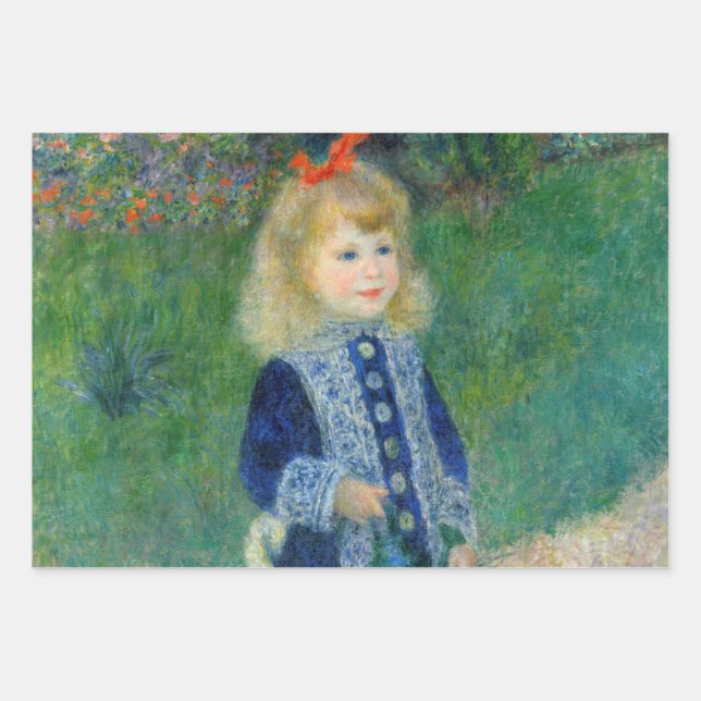 Pierre-Auguste Renoir - A Girl with a Watering Can Wrapping Paper Sheet (Front)