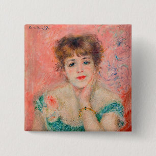 Pierre-Auguste Renoir - Actress Jeanne Samary 15 Cm Square Badge