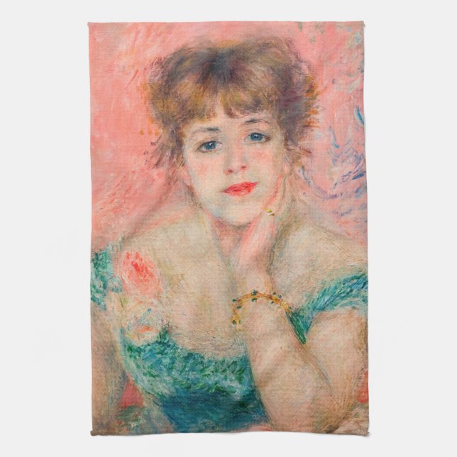 Pierre-Auguste Renoir - Actress Jeanne Samary Tea Towel (Vertical)