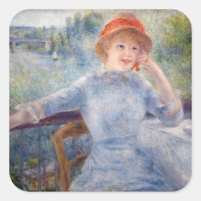 Pierre Auguste Renoir - Alphonsine Fournaise Square Sticker (Front)