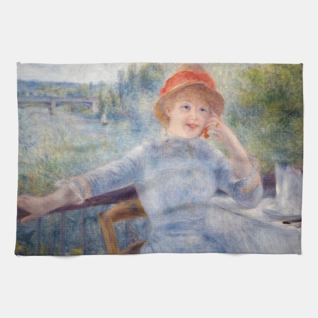 Pierre Auguste Renoir - Alphonsine Fournaise Tea Towel (Horizontal)