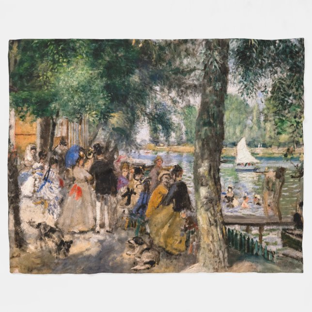 Pierre-Auguste Renoir - Bathing on the Seine Fleece Blanket (Front (Horizontal))