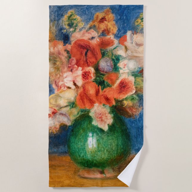 Pierre-Auguste Renoir - Bouquet Beach Towel (Front)