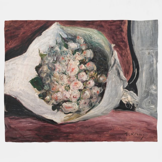 Pierre-Auguste Renoir - Bouquet in a Box Fleece Blanket (Front (Horizontal))