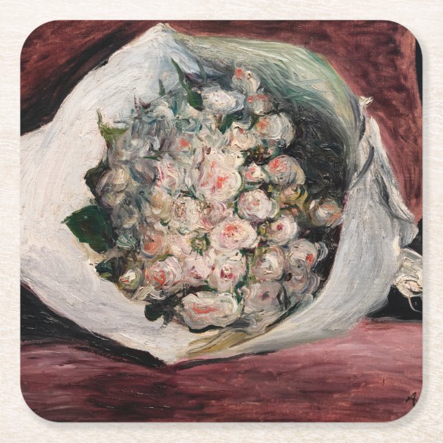 Pierre-Auguste Renoir - Bouquet in a Box Square Paper Coaster (Front)
