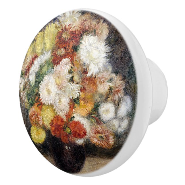 Pierre-Auguste Renoir Bouquet of Chrysanthemums    Ceramic Knob (Right)