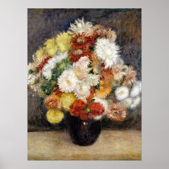 Pierre-Auguste Renoir Bouquet of Chrysanthemums    Poster (Front)