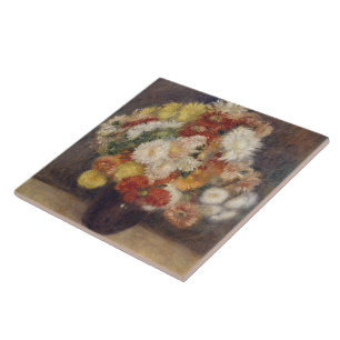 Pierre Auguste Renoir Bouquet of Chrysanthemums Tile