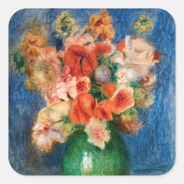 Pierre-Auguste Renoir - Bouquet Square Sticker (Front)