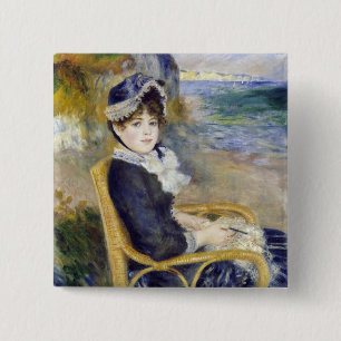 Pierre-Auguste Renoir - By the Seashore 15 Cm Square Badge