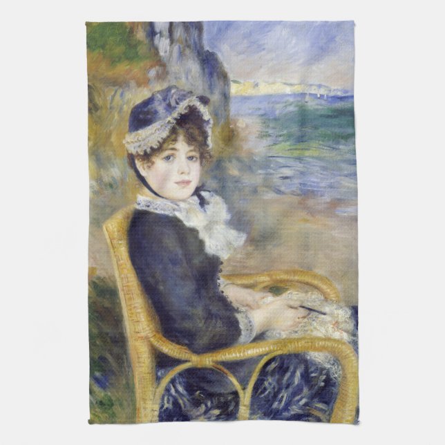 Pierre-Auguste Renoir - By the Seashore Tea Towel (Vertical)