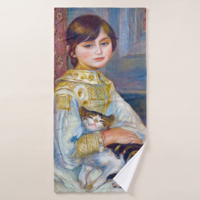 Pierre-Auguste Renoir - Child with Cat Bath Towel Set (Bath Towel)