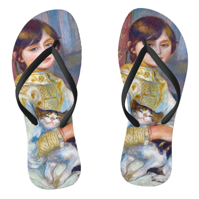 Pierre-Auguste Renoir - Child with Cat Flip Flops (Footbed)