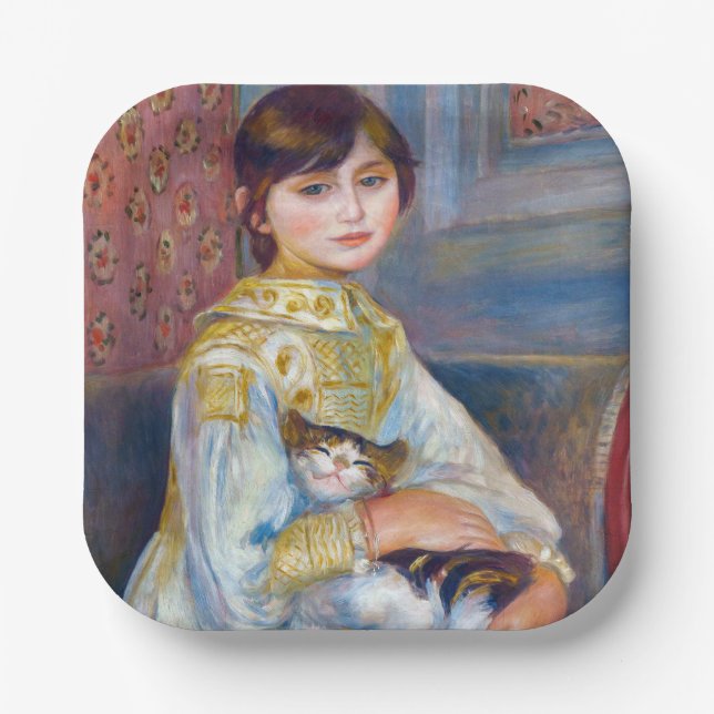 Pierre-Auguste Renoir - Child with Cat Paper Plate (Front)