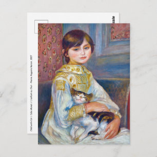Pierre-Auguste Renoir - Child with Cat Postcard