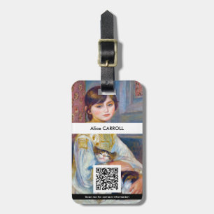 Pierre-Auguste Renoir - Child with Cat - QR Code Luggage Tag