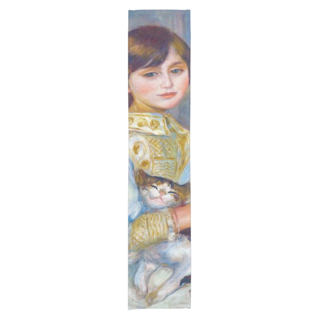 Pierre-Auguste Renoir - Child with Cat Short Table Runner (Front)