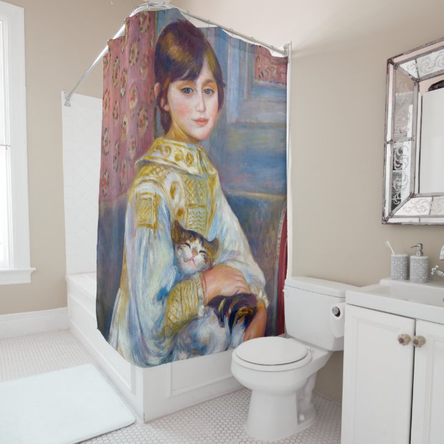 Pierre-Auguste Renoir - Child with Cat Shower Curtain (In Situ)