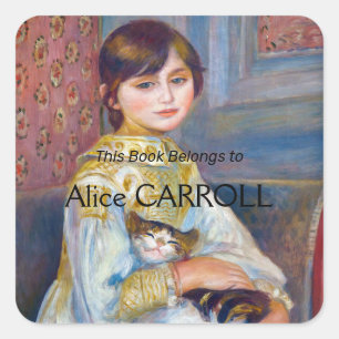 Pierre-Auguste Renoir - Child with Cat Square Sticker