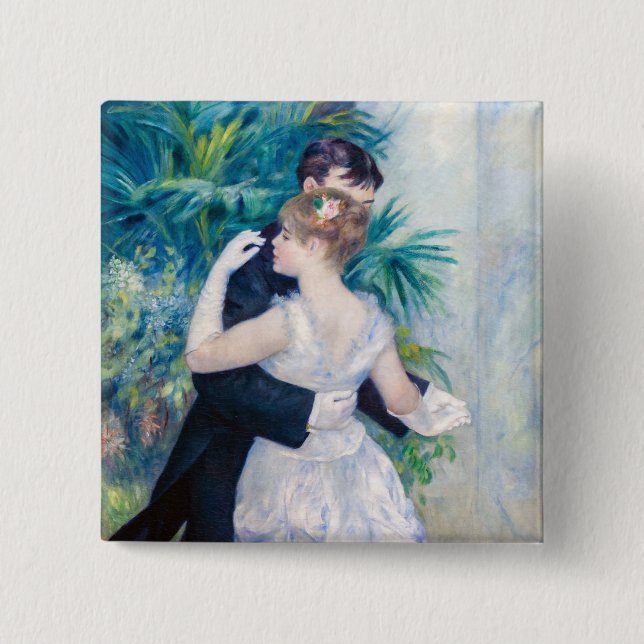 Pierre-Auguste Renoir - City Dance 15 Cm Square Badge (Front)
