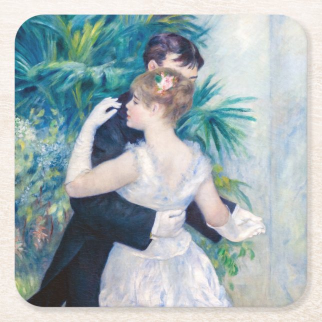 Pierre-Auguste Renoir - City Dance Square Paper Coaster (Front)